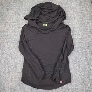 Tasc Performance Bamboo Ruched Back Hoodie Black Medium Activewear Top